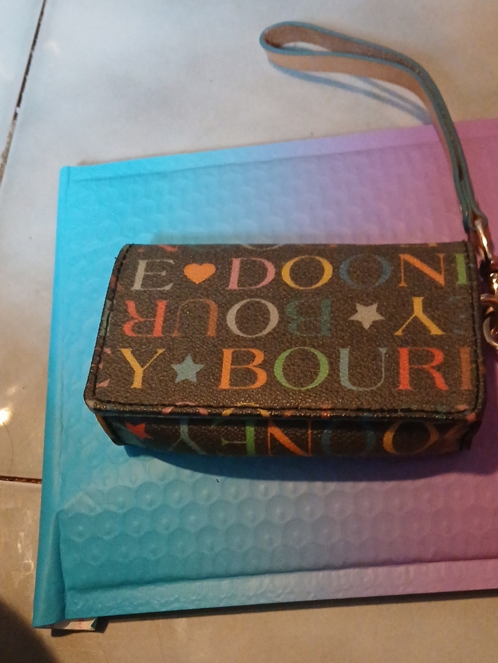 Dooney & Bourke Multicolor Logo Wristlet